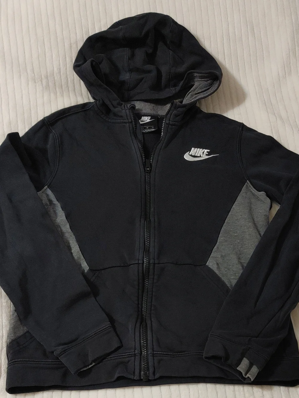 Nike Kids Black & Gray Full-Zip Hoodie Jacket